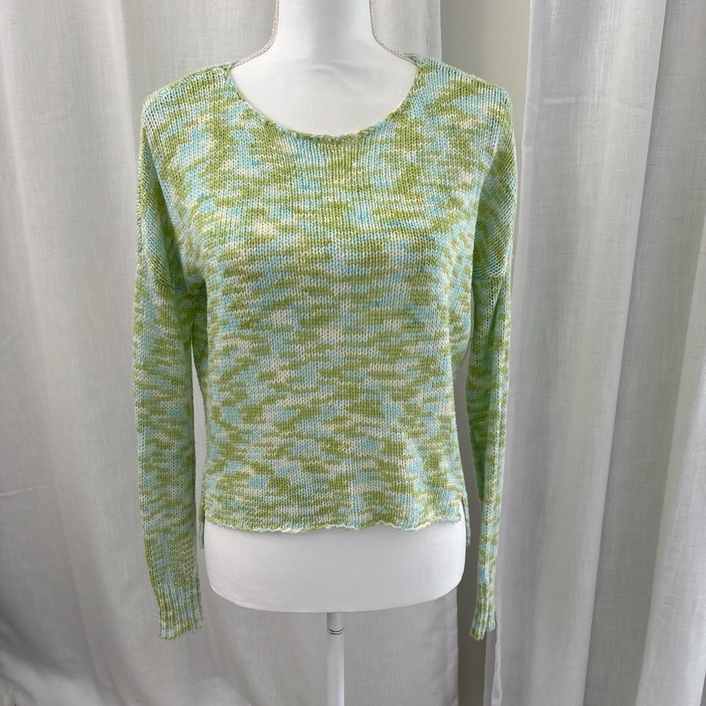 Green and Blue Patterned Sweater